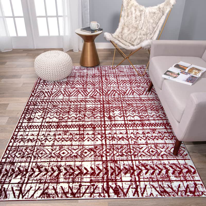 The Curated Nomad Midtown Geometric Distressed Bohemian Rug
