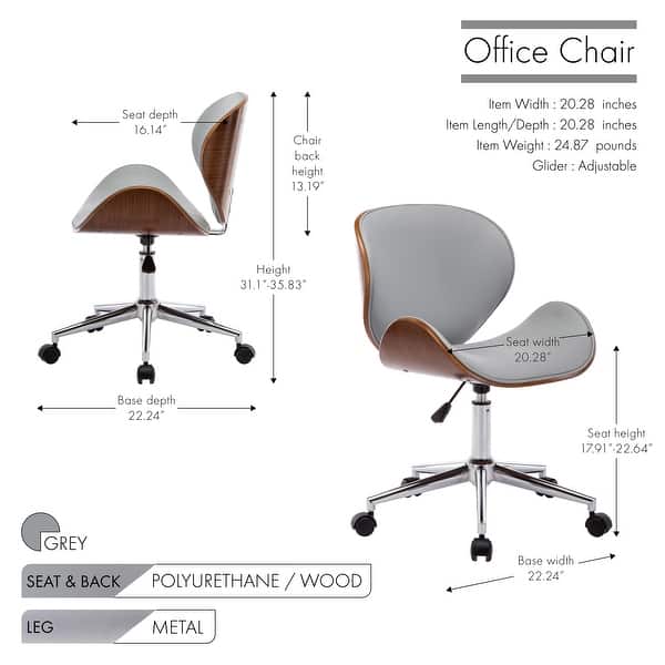 dimension image slide 0 of 3, Porthos Home Sedona Adjustable Office Chair