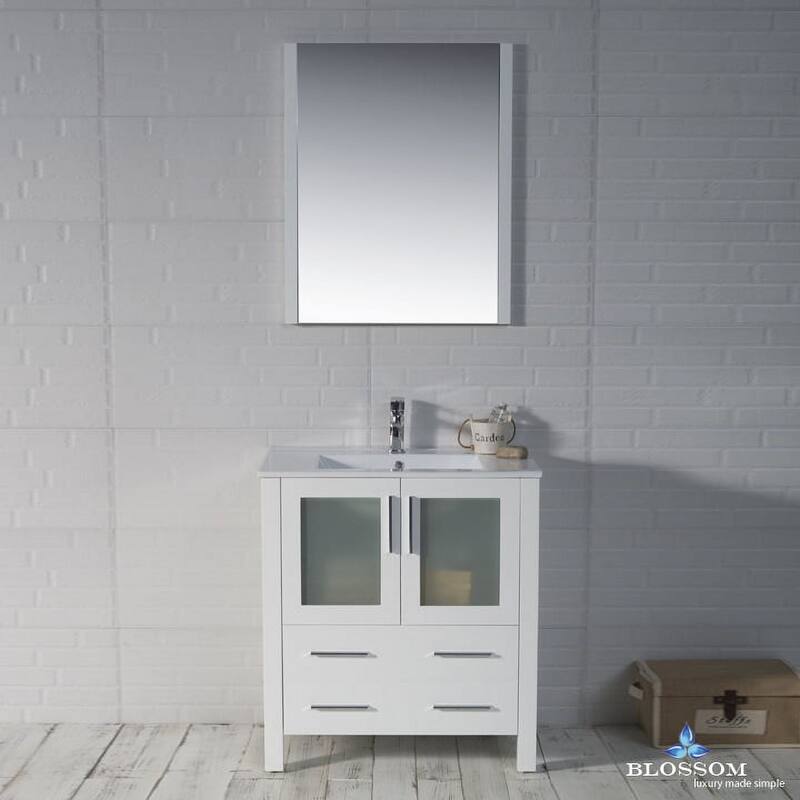 Blossom 30" Bathroom Vanity with Ceramic Sink and Matching Mirror