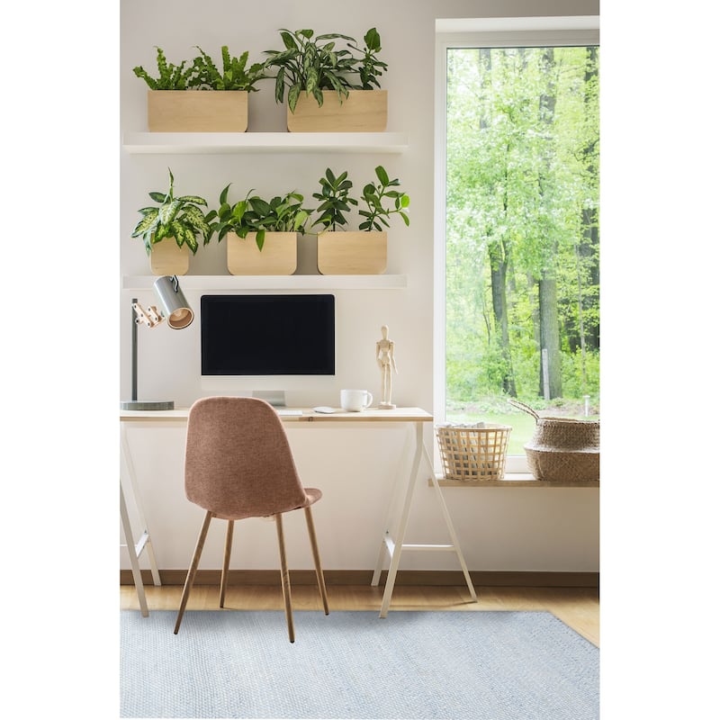 ECARPETGALLERY Braid weave Sienna Sky Blue Wool Rug - 5'0 x 8'0