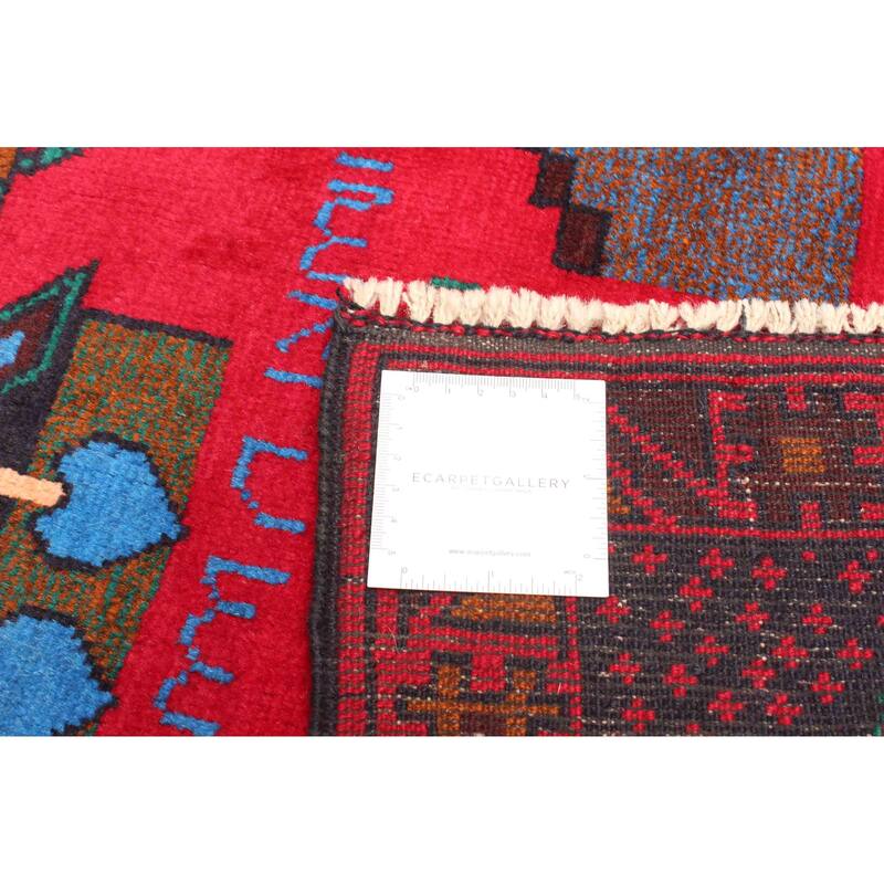 ECARPETGALLERY Hand-knotted Teimani Red Wool Rug - 2'9 x 4'9