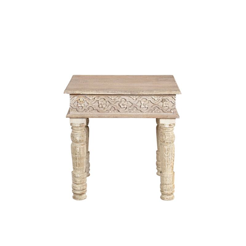 Milton Solid Wood 3-Piece Carved Living Room Table Set
