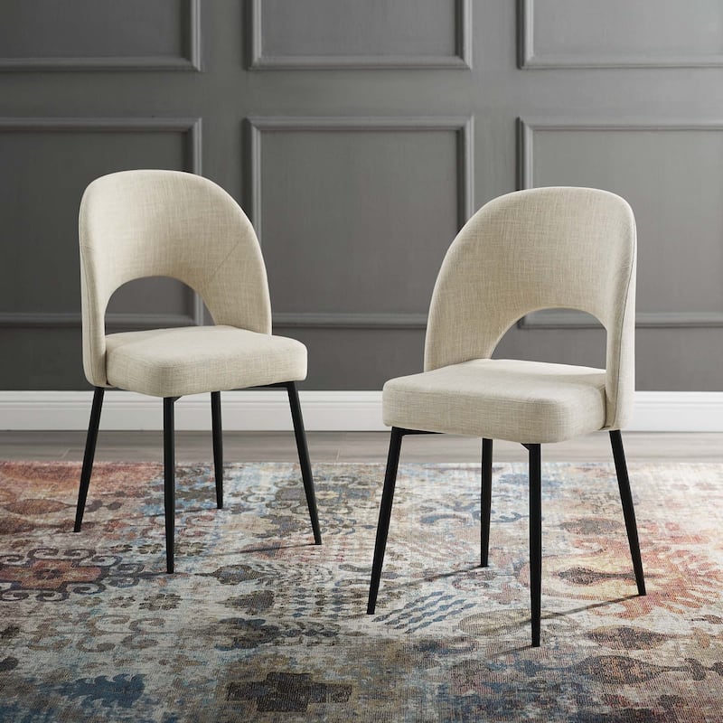 Rouse Dining Side Chair Upholstered Fabric Set of 2 - Beige