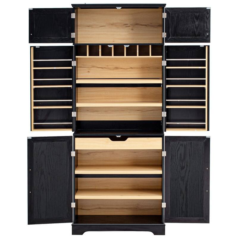 Farmhouse 78.2" Tall Kitchen Pantry Cabinet with Door Shelves, Adjustable Shelves and Hidden Drawer