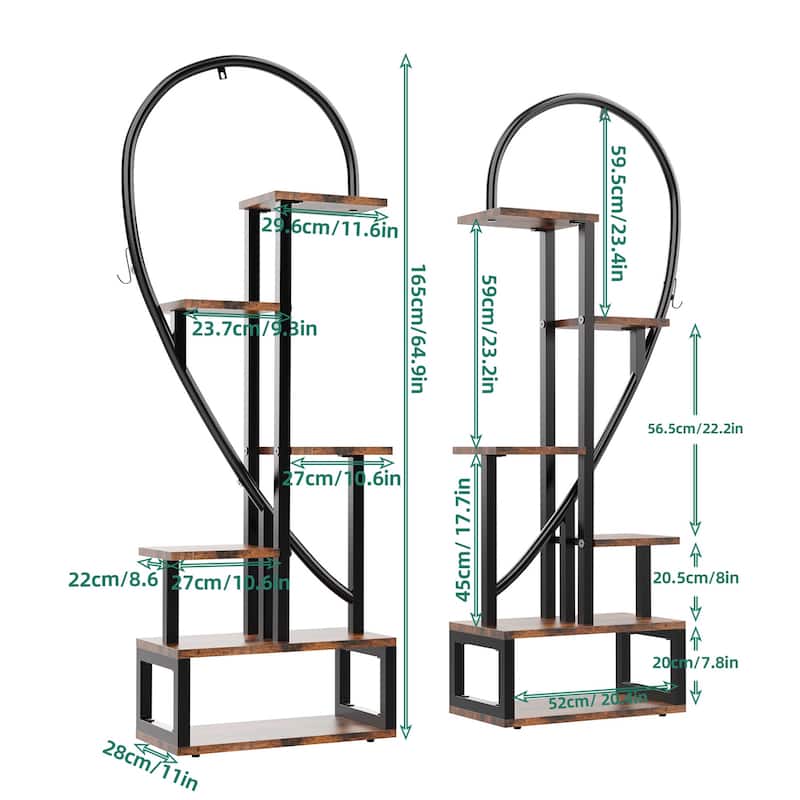 6-tier Patio Flower Rack Plant Stands (Set of 2)