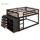 preview thumbnail 3 of 17, Luxury Full over Full Bunk Bed with 4 Drawers, 3 Shelves and Built-in Ladder for Maximized Space, Espresso
