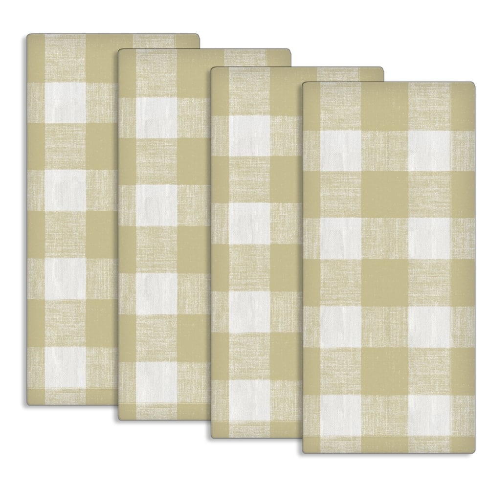 Fabstyles Country Check Cotton Kitchen Towel Set of 4 - 18x28