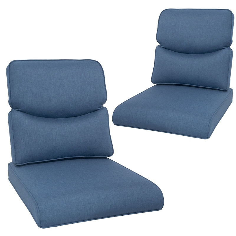 Pocassy 22x25x4 Inch Outdoor Cushion for Swivel Chairs Sofa Set - Blue Cushion - 2 Set Seat & Back Cushion