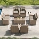 preview thumbnail 8 of 16, Corvus Armitage 8-piece Outdoor Wicker Sofa Set with Cushions