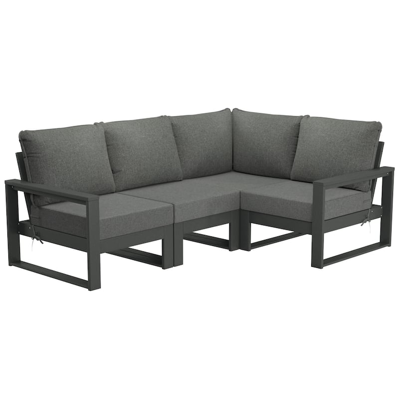 Endless Patio 4-Piece Deep Seating Set with Gray Frame - Gray/Gray