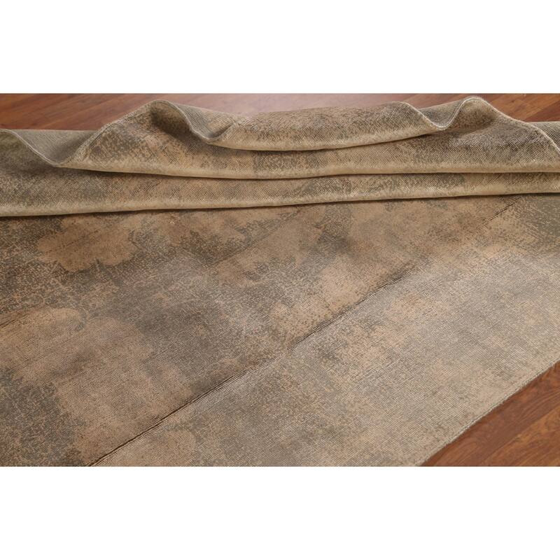 Contemporary / Modern Area Rug Hand-Knotted Abstract Wool Carpet - 5'7"x 7'10"