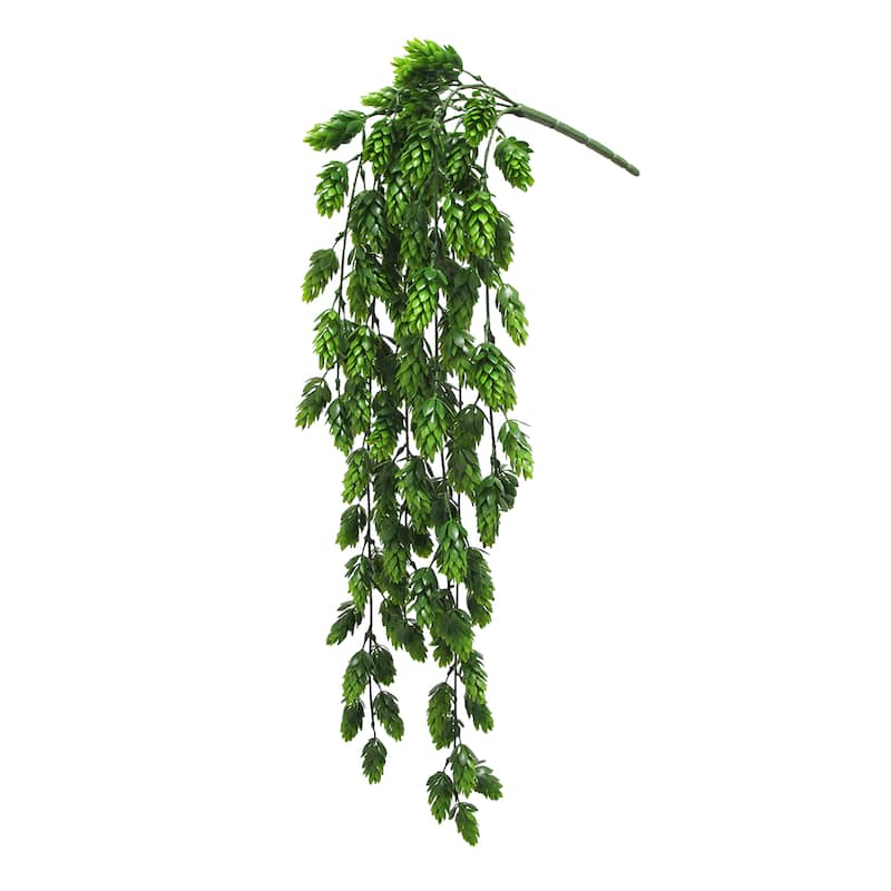 Set of 2 Artificial Pine Hops Plant Leaf Hanging Plant Greenery Foliage Bush 30in - 30" L x 5" W x 4" DP