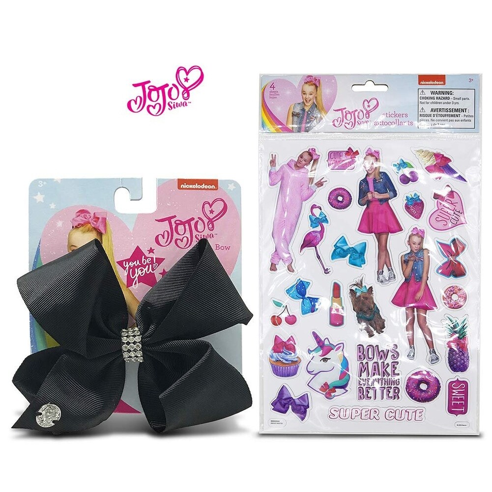 NEW ON CARD JOJO SIWA SIGNATURE HAIR BOW PURPLE PINK GLITTER UNICORN CENTER