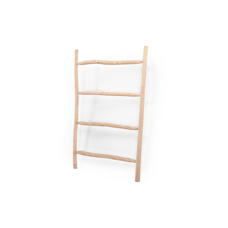 Wooden Ladder with Four Dowel Rungs - 47.25" - Beige