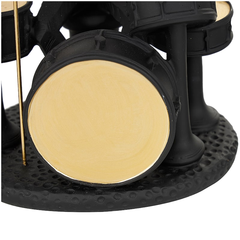 Black Polystone Rock Band Musician Decorative Sculpture with Gold and Silver Accents (Set of 4)