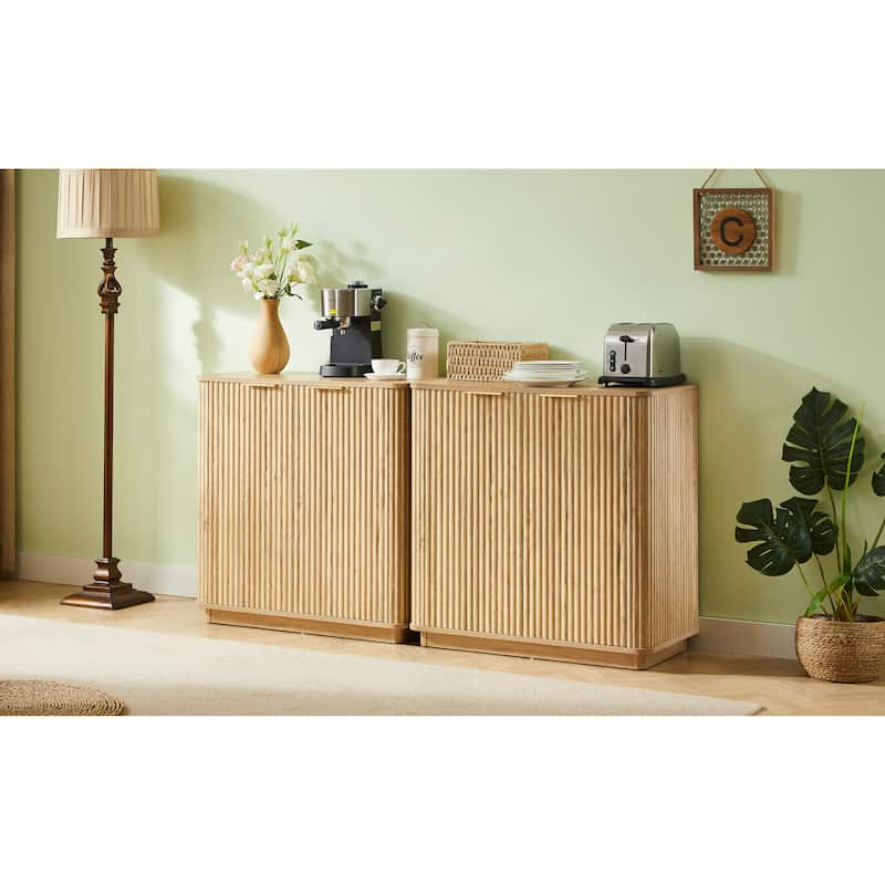 31.5" Buffet Cabinet Sideboard with Storage Curved wave Design for Bedroom, Living Room, Hallway, 31.5"W x 15.75"D x 31.5"H