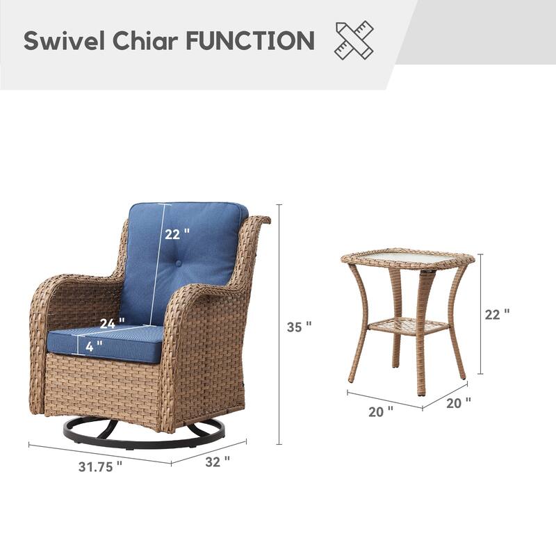 Gymojoy Patio Outdoor Rocking Chair Swivel Lounge Chair