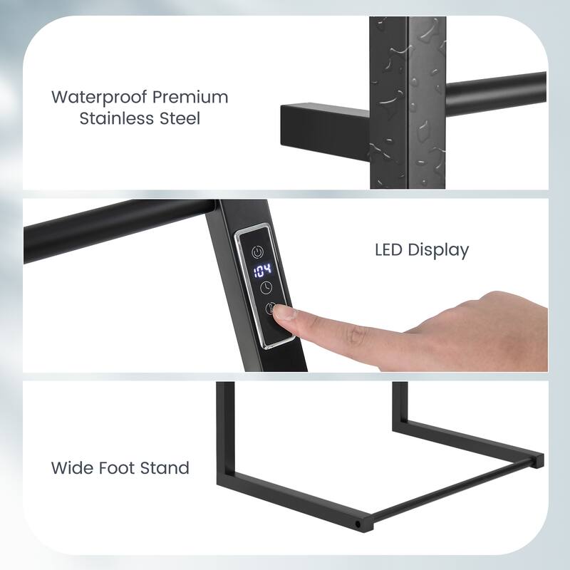 Costway 2-in-1 Towel Warmer Rack Freestanding Wall Mounted with LED - See Details