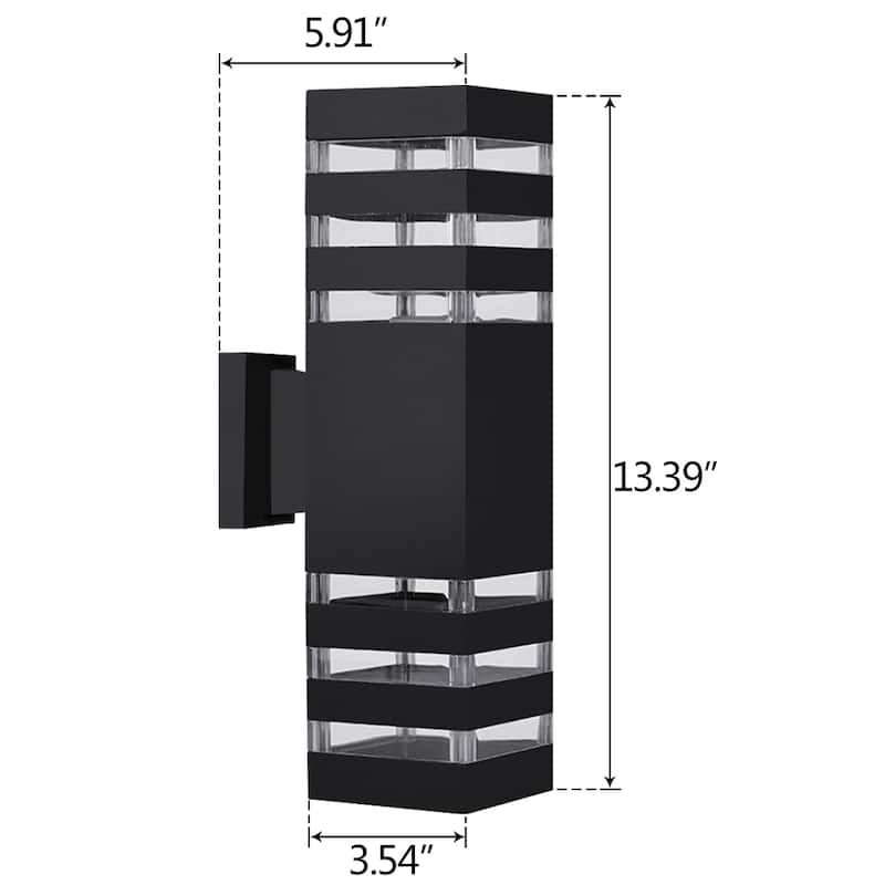 Modern Outdoor Wall Lighting Cylinder/Square Armed Sconces(2 Pack) - 2 Pack