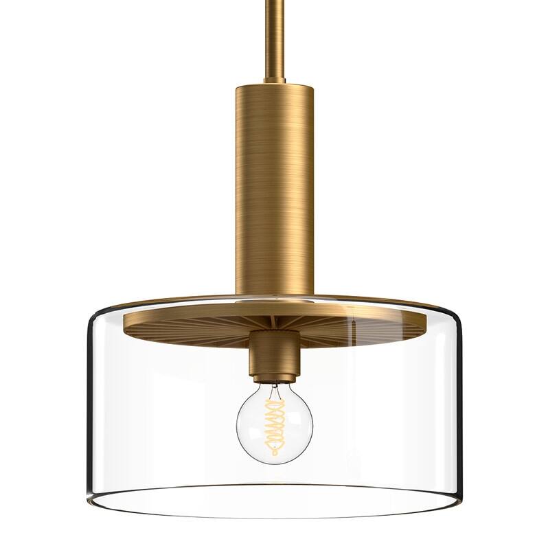 Alora Lighting PD535010CL Royale 10" Wide Mini Pendant with Clear - Aged Gold