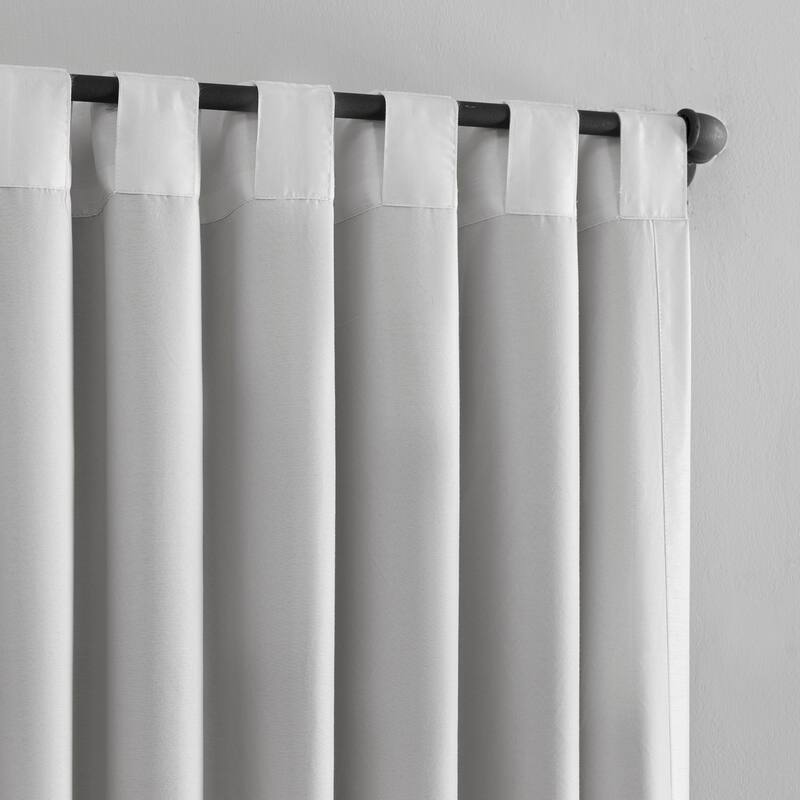 Sun Zero Evelina Faux Dupioni Silk Beaded Tassels Thermal Extreme Total Blackout Back Tab Curtain Valance