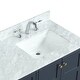 preview thumbnail 4 of 2, 60 inch Double Bathroom Vanity, Navy Blue with Carrara Marble Top