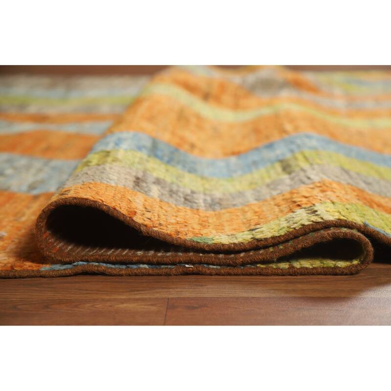 Moroccan Oriental Area Rug Handmade Tribal Geometric Wool Carpet - 6'9" x 9'9"