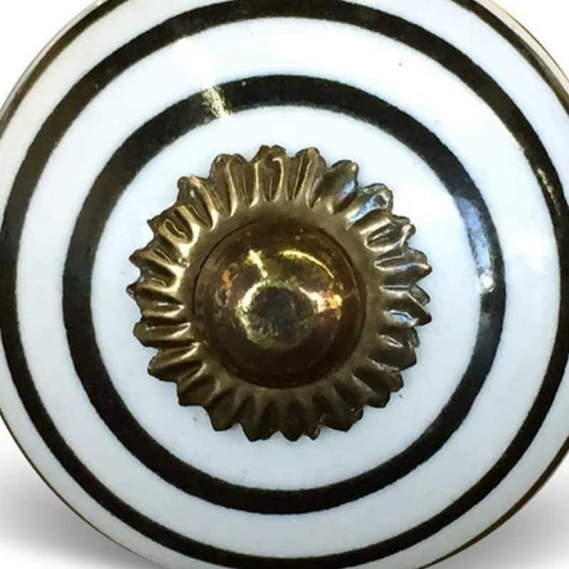 1.5" Set of 8 Ceramic Flower Drawer Knobs with Bronze Finish Round Decorative Pulls for Cabinets - 1.5” x 1.5” x 1.5”