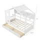 preview thumbnail 10 of 9, Twin Size House Bed with 2 Storage Drawers and Fence Guardrails