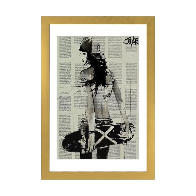 iCanvas "Sk8ter Gurl" by Loui Jover - Gold - 24x16x1