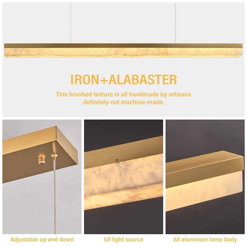 KAYLA Alabaster Pendant Light 1200 - 1800 Matte Black/Gold