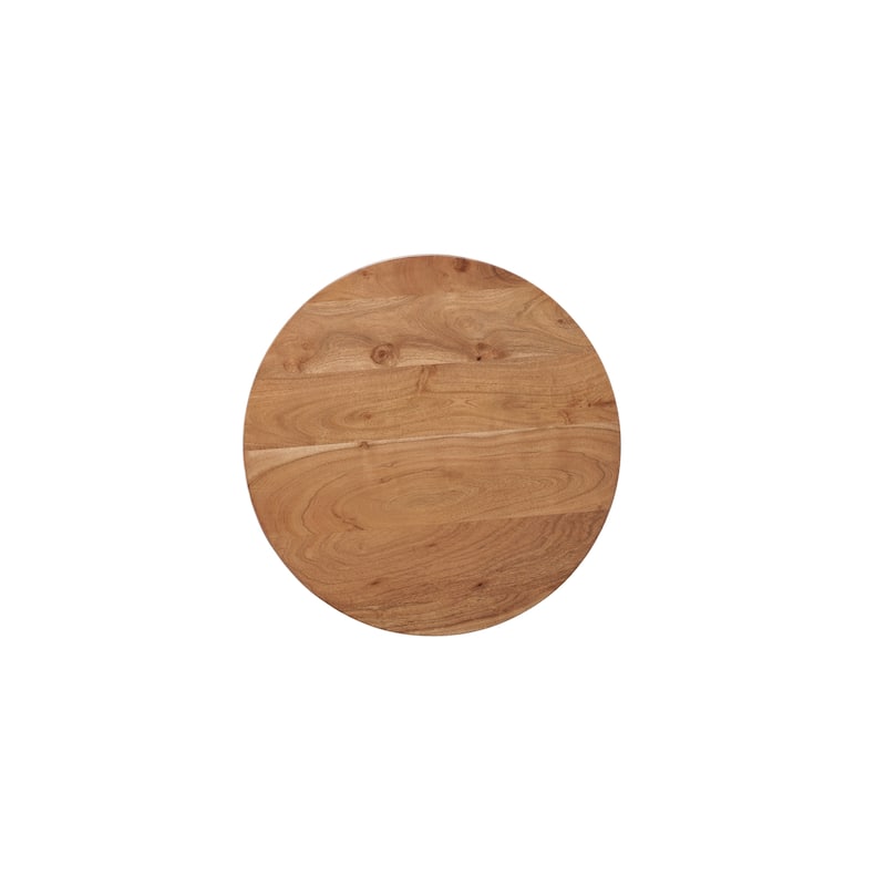 Ava Modern 2-Piece Round Solid Wood Living Room Table Set