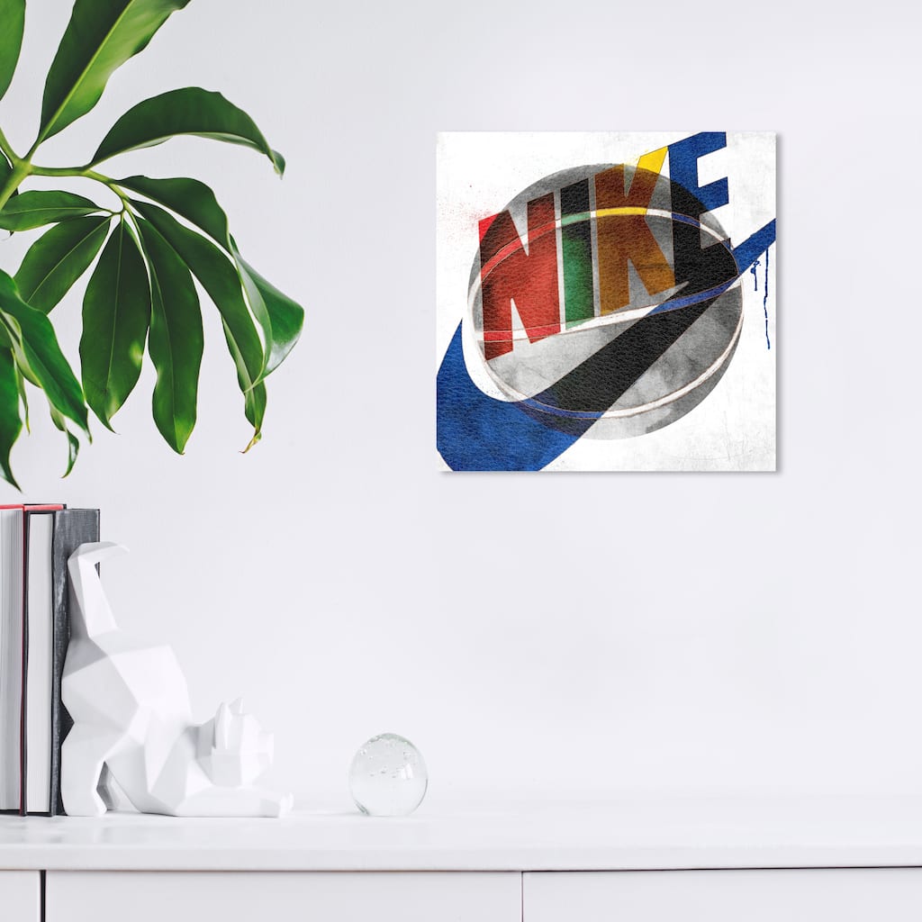 Wynwood Studio Canvas Sports and Teams Basketball Design Bold Blue and Modern & Contemporary Wall Art Canvas Print