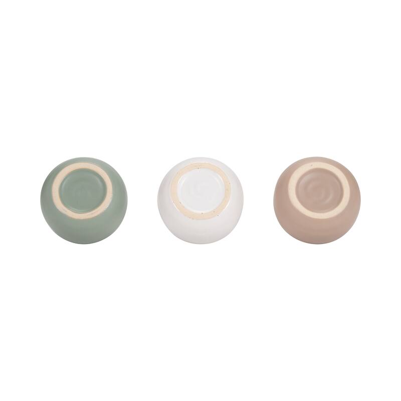 Sagebrook Home Modern Coastal Small Ceramic Bud Vases, Set of 3