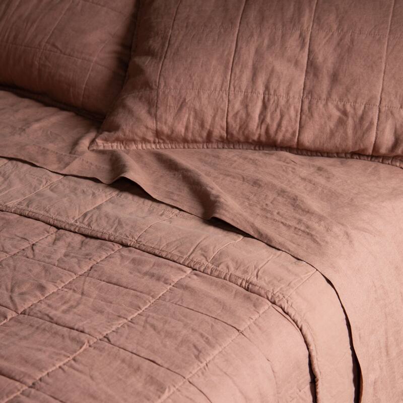 French Linen Quilted Sham Set by BOKSER HOME