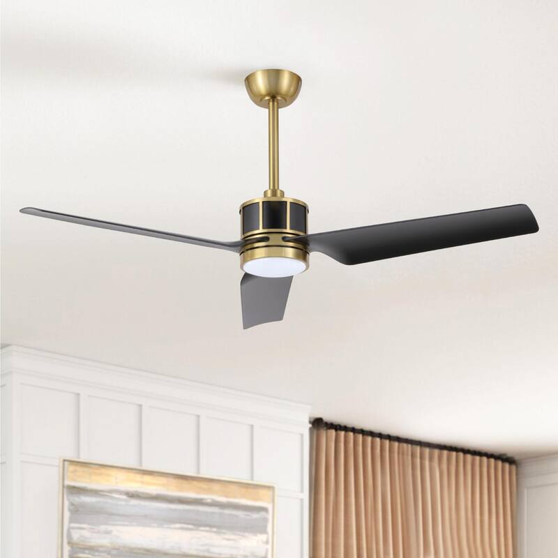 52" Modern 3-Blade Indoor Ceiling Fan with Dimmable LED and Remote Control