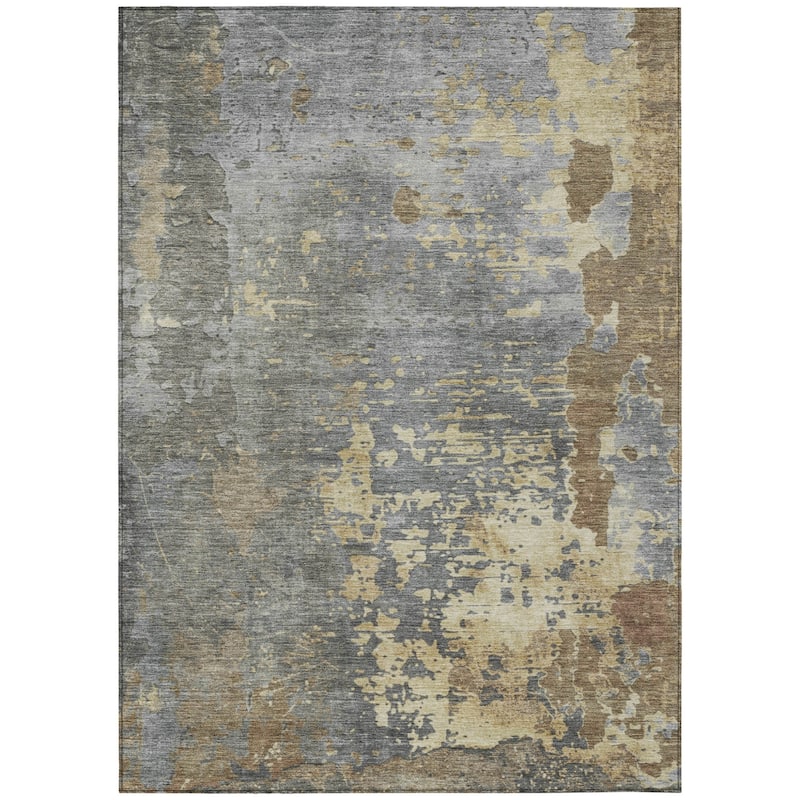 HomeRoots Abstract Transitional Rectangle Outdoor Rug