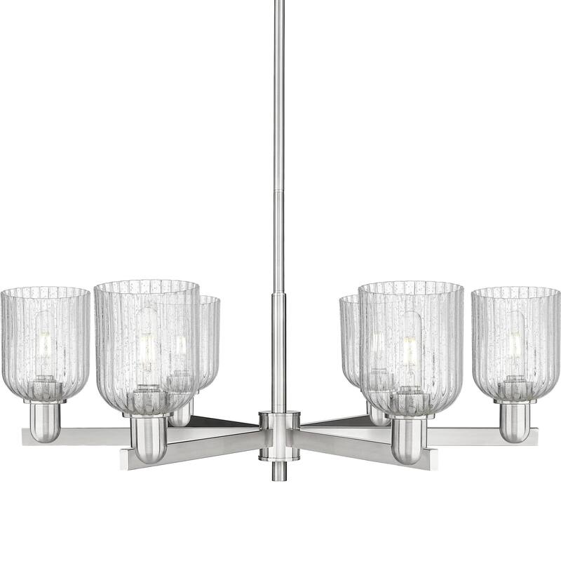 Innovations Lighting 716-6CR-11-35 Bridal Veil Chandelier Bridal Veil - Satin Nickel / Seedy