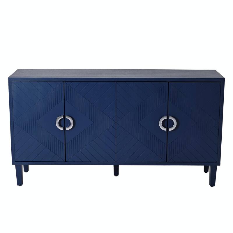 Stylish and Functional 4-Door Storage Cabinet with pine legs