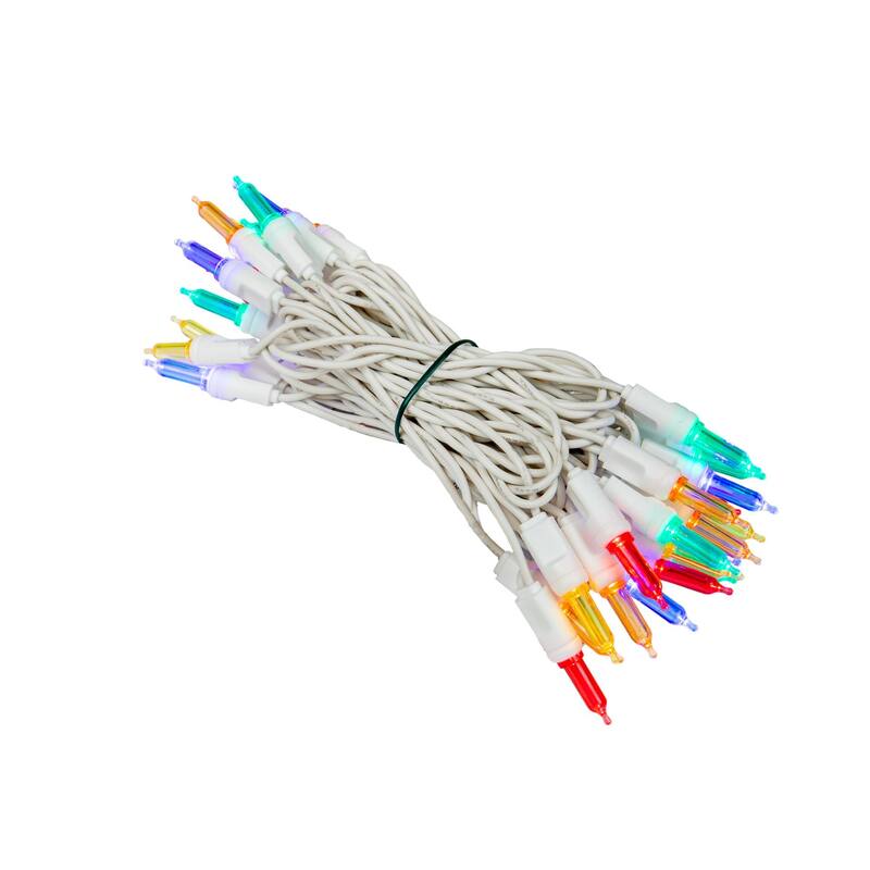 35 Light T5 LED Christmas Mini Light Set, White Wire, 11.5' Long - Multi