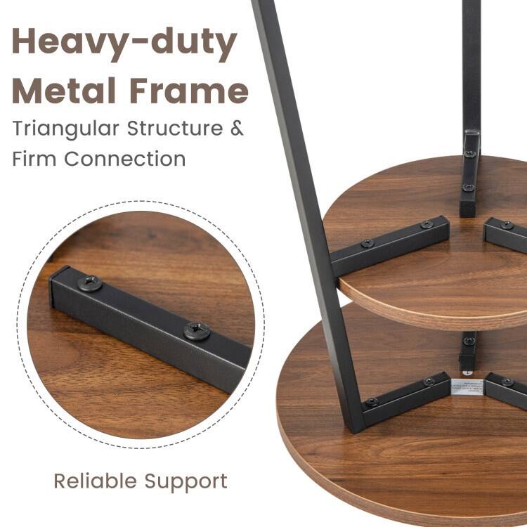 Side Table with 2 USB Charging Ports for Living Room