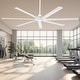 preview thumbnail 3 of 24, 84" Industrial Aluminum Warehouse Black Extra Large Ceiling Fan with Remote - 84" Big Ceiling Fan