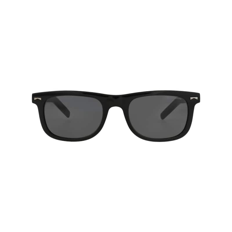 Montblanc Square-Frame Recycled Acetate Sunglasses - Black Black Smoke - Black - Grey Lens
