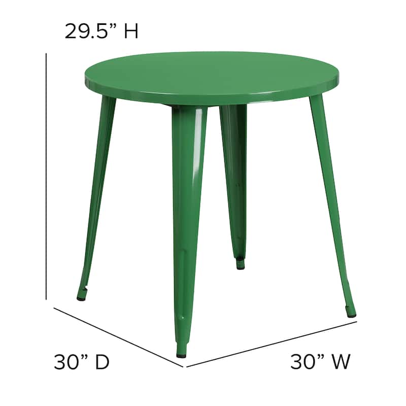 30'' Round Metal Indoor-Outdoor Table - 30"W x 30"D x 29.5"H