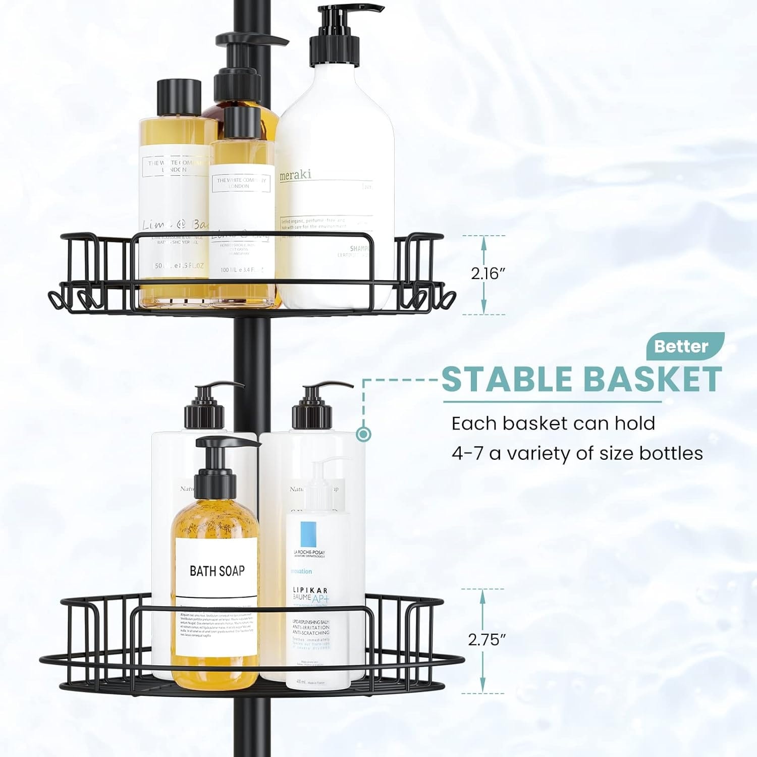 STAINLESS STEEL SHOWER CADDY 100% RUST FREE BATHROOM SHELF CORNER ORGANIZER  RACK