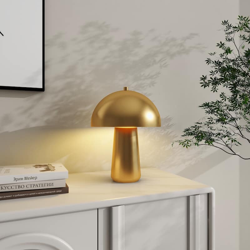 Metal Dome Shade Desk Lamp Bedside Table Light - Gold