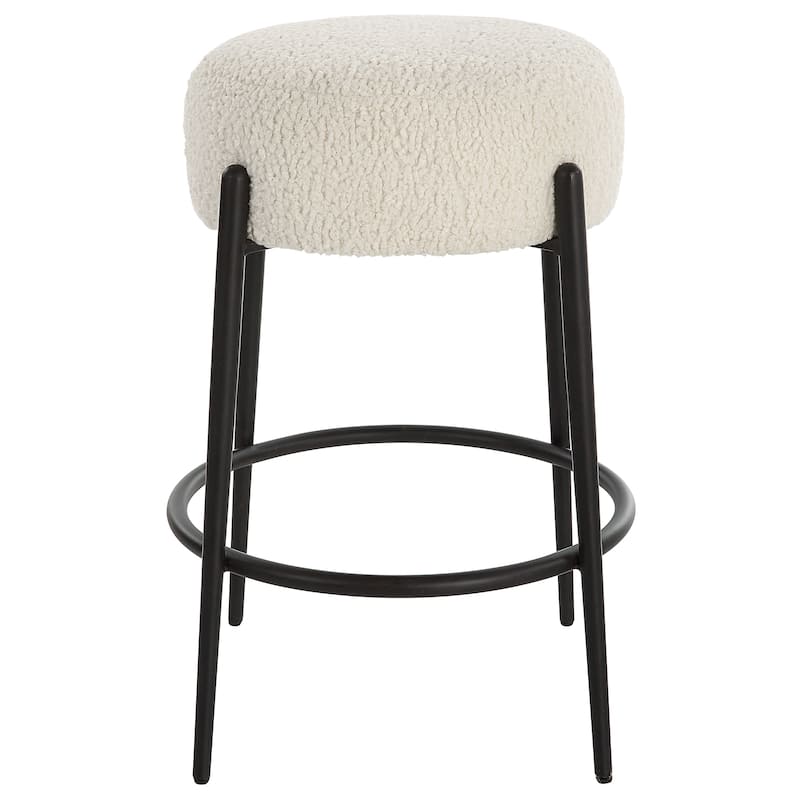 Uttermost Arles Plush Counter Stool - 17.5"W x 26"H x 17.5"D