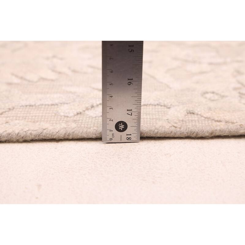 ECARPETGALLERY Hand Loomed Elysian Ivory Viscose, Wool Rug - 8'2 x 9'10