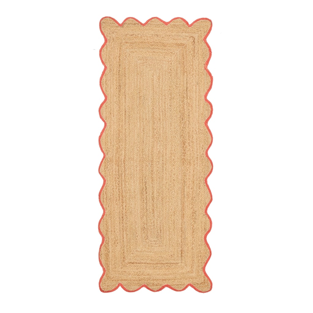 ECARPETGALLERY Braided Weave Palas Denizli Tan Jute Rug - 2'7 x 6'6
