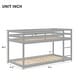 preview thumbnail 5 of 3, Grey Twin over Twin Floor Bunk Bed with Ladder and Guardrails